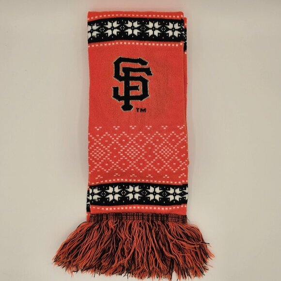 San Fransisco Giants Scarf Orange Black Winter Fringe Unisex Collectible - Picture 1 of 4